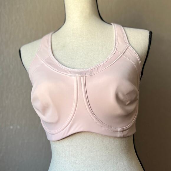Athleta Sports Bra 34DD Cross Back Women's Pink Underwired Lightly Padded Lined - Picture 1 of 7
